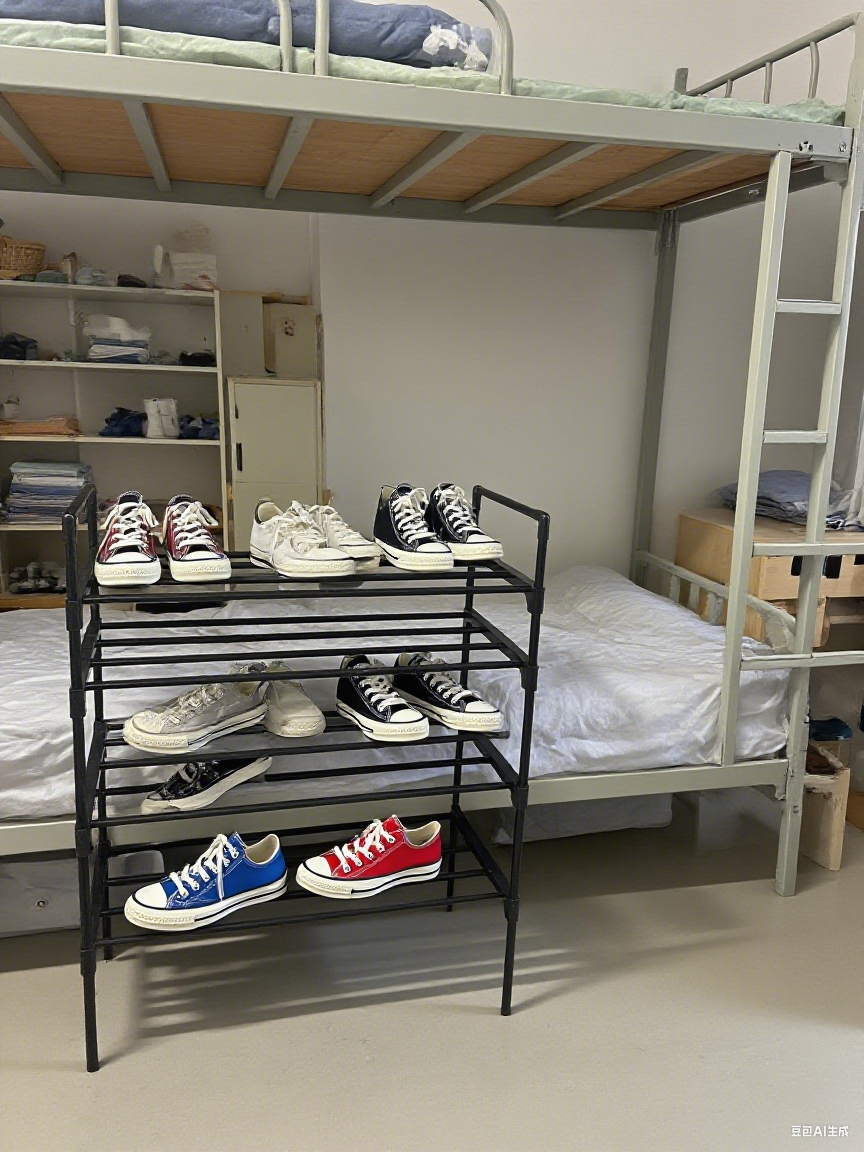 Black 4-Tier Metal Shoe Rack β Compact & Sturdy
