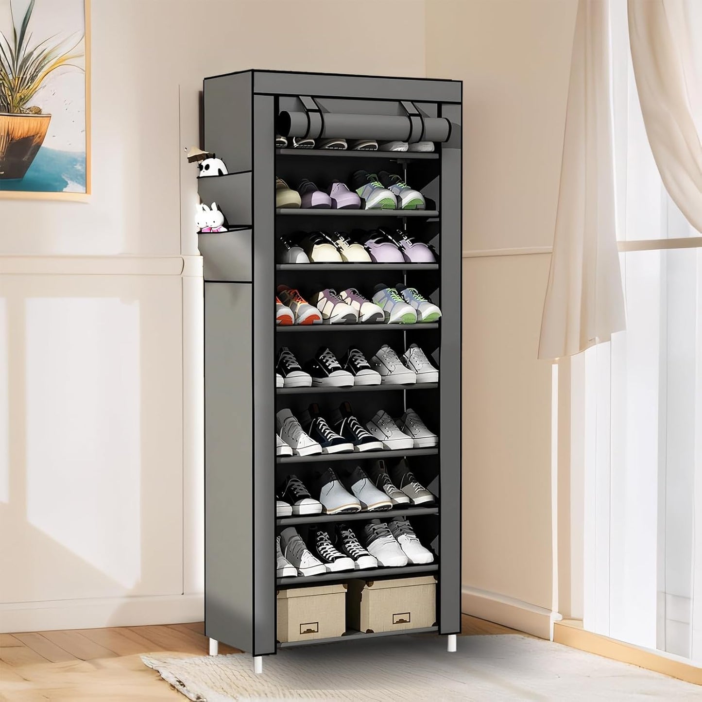 Massive 30-Pair Shoe Cabinet with Cover β Smart Storage for Modern Homes
